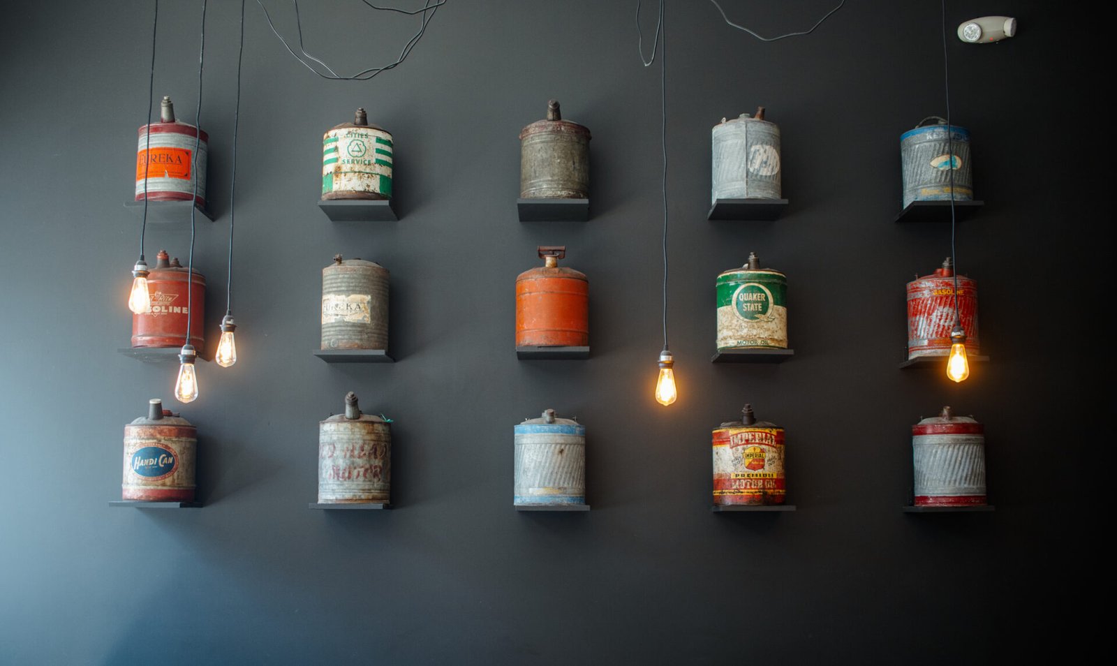 Buckets on a wall